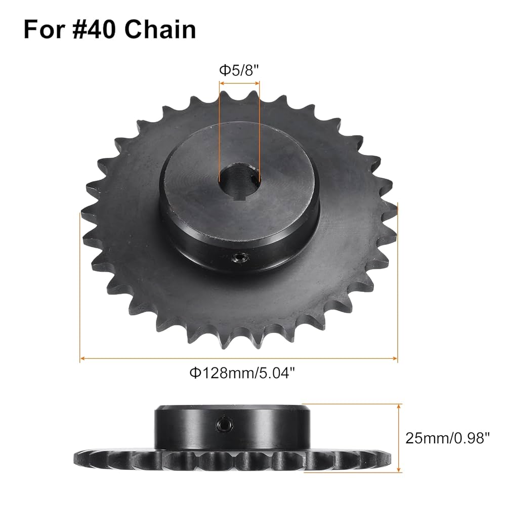 58ブレインタートル uxcell #40 Chain Roller Sprocket B Type, 5/8